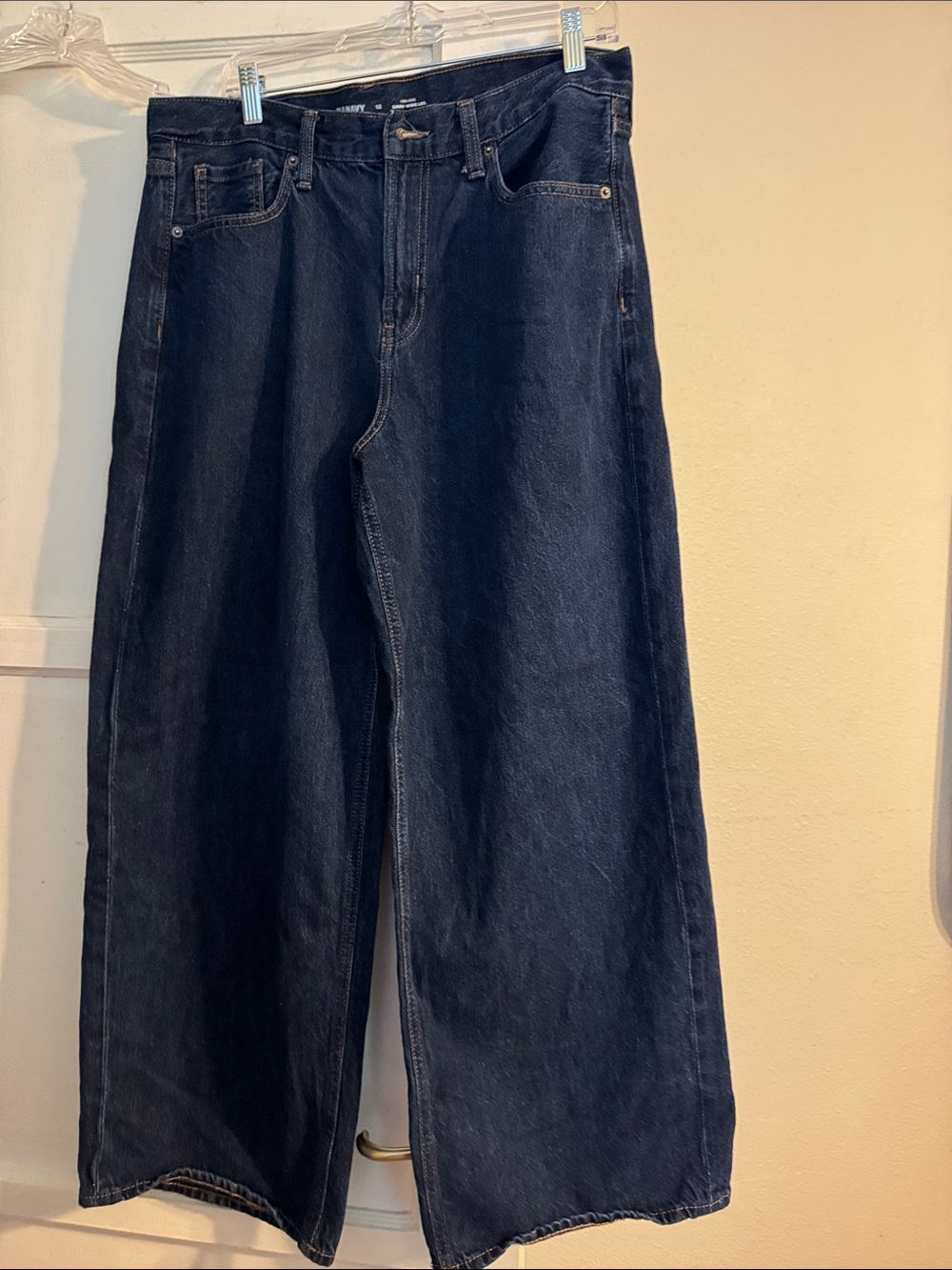 Women’s Wide-Leg Dark Blue Denim Jeans 28” inseam